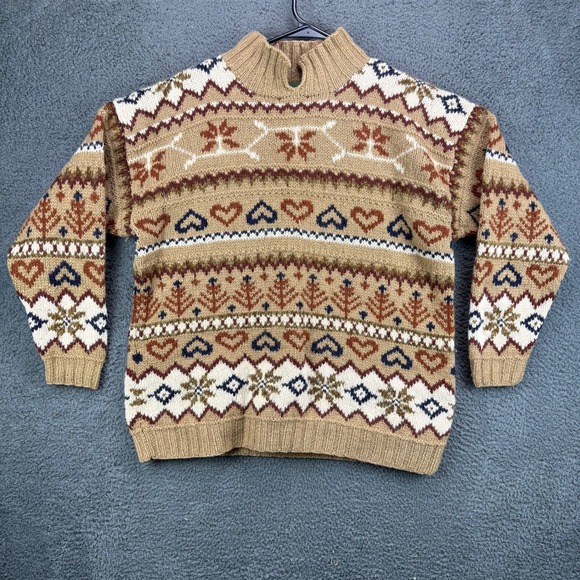 Outback Red Other - Outback Red Mens‎ Size Medium Wool Fair Isle Sweater Mock Neck Long Sleeve